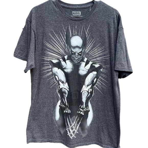 Marvel Comics Wolverine X Men Deadpool black white gray t-shirt Size Large - Picture 1 of 4